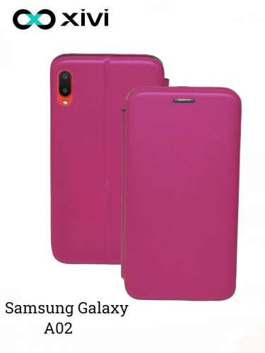 Чехол-книжка Xivi для SAMSUNG  Galaxy A02, Fashion Case, на магните, экокожа, цвет розовый 1