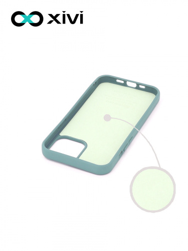 Накладка задняя Xivi для APPLE iPhone 12 5.4, Silicon Case, силикон, матовая, №56, цвет зелёный 2