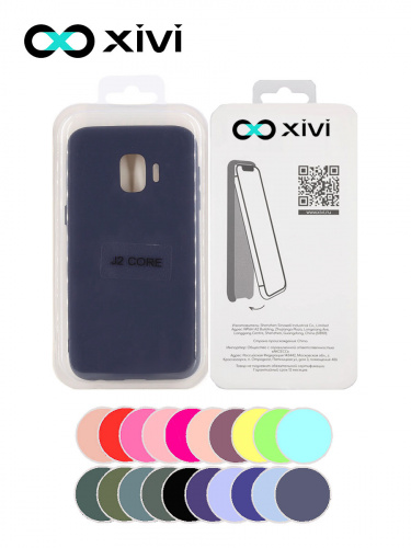 Накладка задняя Xivi для SAMSUNG Galaxy J2 CORE J260, Silicon Case, силикон, матовая, №2, цвет индиго, тёмный 5