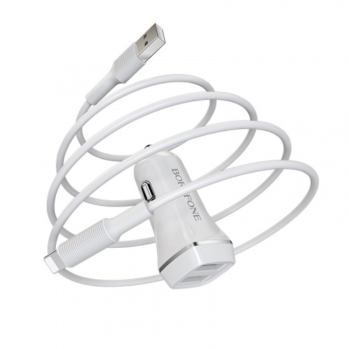 borofone-bz2-joyroad-dual-usb-port-car-charger-set-with-lightning-cable-flexible
