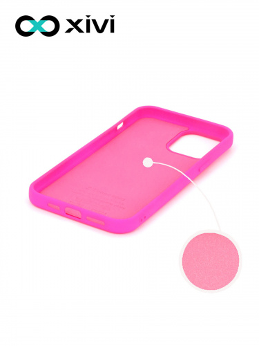 Накладка задняя Xivi для APPLE iPhone 12 6.1 6.1 Pro, Silicon Case, силикон, матовая, №64, цвет фуксия 2