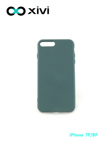 Накладка задняя Xivi для APPLE iPhone 7 8 Plus, Silicon Case, силикон, матовая, №56, цвет зелёный 10