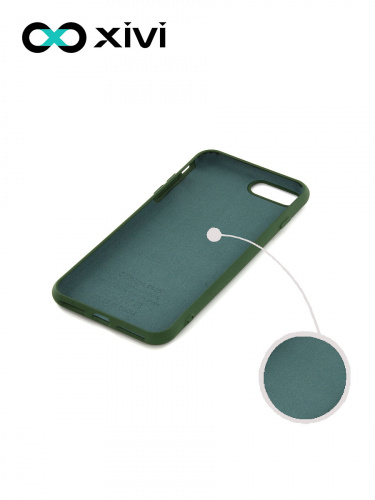 Накладка задняя Xivi для APPLE iPhone 7 8 Plus, Silicon Case, силикон, матовая, №59, цвет темно-зеленый 2