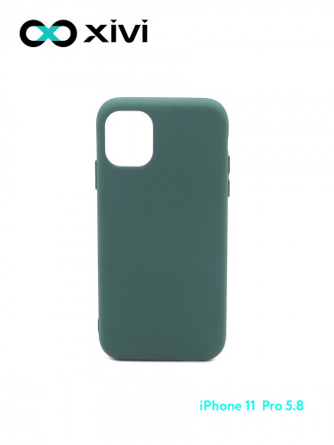 Накладка задняя Xivi для APPLE iPhone 11 Pro, Silicon Case, силикон, матовая, №46, цвет изумрудный 1