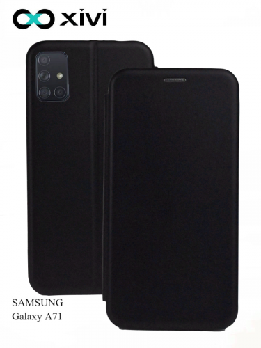 Чехол-книжка Xivi для SAMSUNG Galaxy A71, Fashion Case, на магните, экокожа, цвет чёрный 1