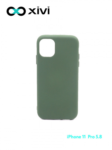 Накладка задняя Xivi для APPLE iPhone 11 Pro, Silicon Case, силикон, матовая, №59, цвет темно-зеленый 1