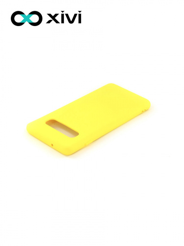 Накладка задняя Xivi для SAMSUNG  Galaxy S10, Silicon Case, силикон, матовая, №41, цвет жёлтый 4