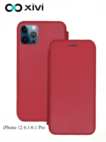 Чехол-книжка Xivi для APPLE iPhone 12 6.16.1 Pro, Fashion Case, на магните, экокожа, цвет красный 1
