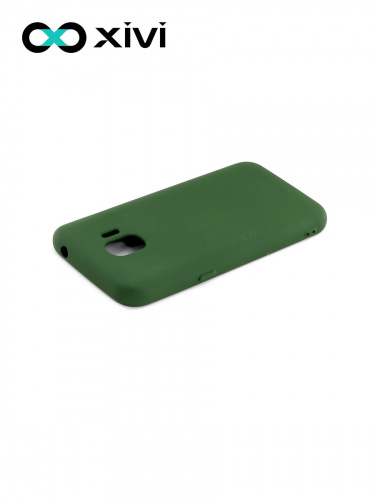 Накладка задняя Xivi для SAMSUNG Galaxy J2 2018 J250G, Silicon Case, силикон, матовая, №59, цвет темно-зеленый 4