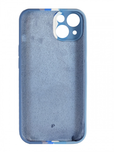 Накладка задняя для iPhone 13 Mini, под оригинал, радужный градиент, №3, защита камеры, сине-серый