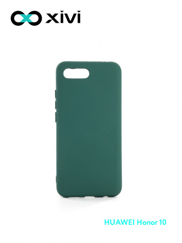 Накладка задняя Xivi для HUAWEI Honor 10, Silicon Case, силикон, матовая, №46, цвет изумрудный 1