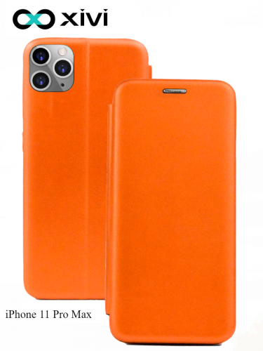 Чехол-книжка Xivi для APPLE iPhone 11 Pro Max, Fashion Case, на магните, экокожа, цвет оранжевый 1
