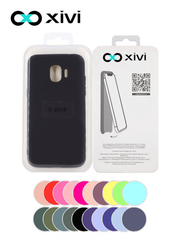 Накладка задняя Xivi для SAMSUNG Galaxy J2 2018 J250G, Silicon Case, силикон, матовая, №1, цвет чёрный 5