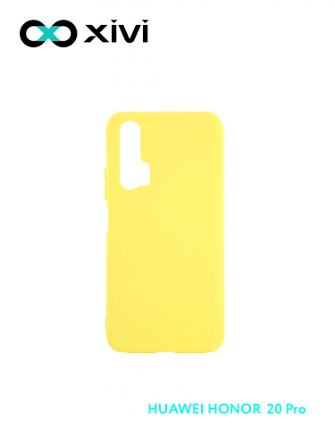 Накладка задняя Xivi для HUAWEI HONOR 20 PRO, Silicon Case, силикон, матовая, №41, цвет жёлтый 1