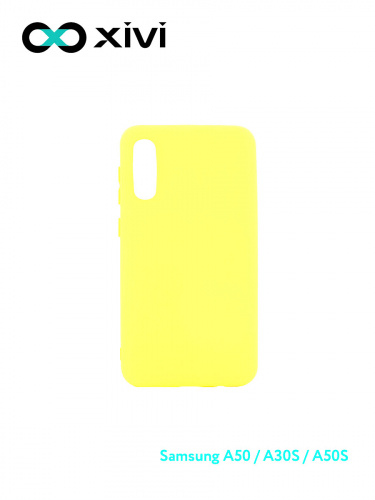 Накладка задняя Xivi для SAMSUNG Galaxy A50 A30S A50S, Silicon Case, силикон, матовая, №41, цвет жёлтый 1
