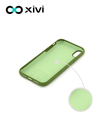 Накладка задняя Xivi для APPLE iPhone XR, Silicon Case, силикон, матовая, №57, цвет зелёный 2