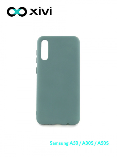 Накладка задняя Xivi для SAMSUNG Galaxy A50 A30S A50S, Silicon Case, силикон, матовая, №56, цвет зелёный 1