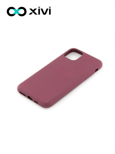 Накладка задняя Xivi для APPLE iPhone 11 Pro Max, Silicon Case, силикон, матовая, №73, цвет винный 3