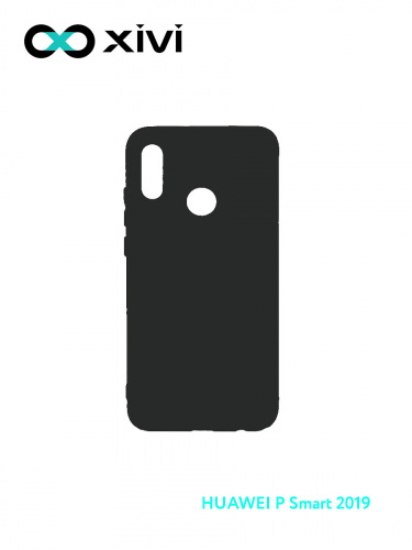 Накладка задняя Xivi для HUAWEI P Smart (2019), Silicon Case, силикон, матовая, №1, цвет чёрный 1