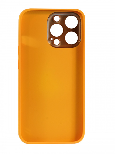 Накладка задняя для iPhone 13 Pro, силикон, защита камеры, имитация кожи, темно-желтый