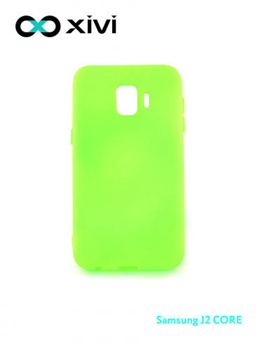 Накладка задняя Xivi для SAMSUNG Galaxy J2 CORE J260, Silicon Case, силикон, матовая, №61, цвет салатовый 1