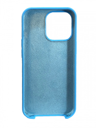 Накладка задняя для iPhone 13, Silicon Case, силикон, матовая, под оригинал, №71, голубой