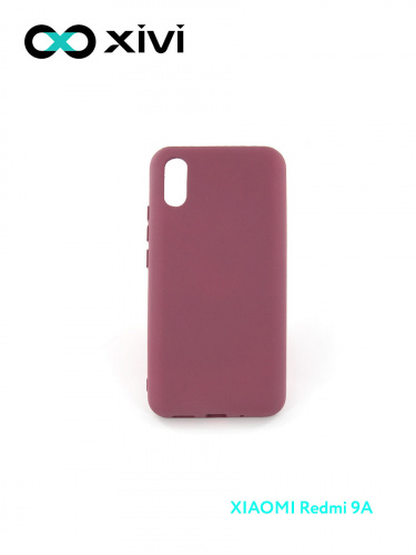Накладка задняя Xivi для XIAOMI Redmi 9A, Silicon Case, силикон, матовая, №73, цвет винный 1