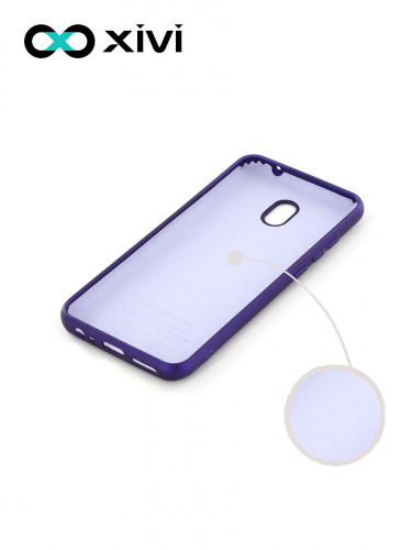 Накладка задняя Xivi для XIAOMI REDMI 8A, Silicon Case, силикон, матовая, №17, цвет фиолетовый 2