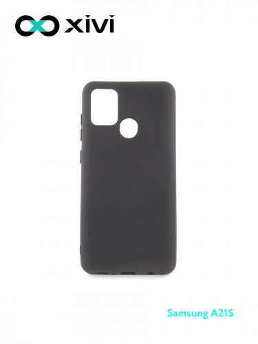 Накладка задняя Xivi для SAMSUNG Galaxy A21S, Silicon Case, силикон, матовая, №1, цвет чёрный 1