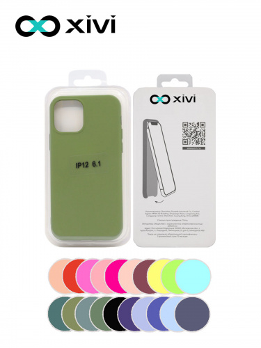 Накладка задняя Xivi для APPLE iPhone 12 6.1 6.1 Pro, Silicon Case, силикон, матовая, №57, цвет зелёный 5