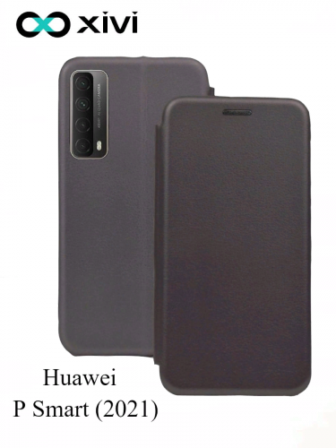 Чехол-книжка Xivi для HUAWEI P Smart (2021), Fashion Case, на магните, экокожа, цвет серый 6