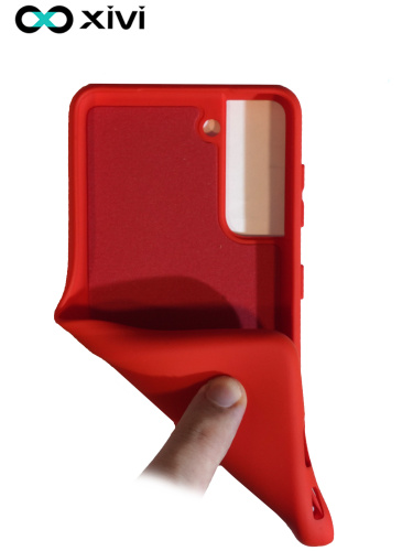 Накладка задняя Xivi для SAMSUNG  Galaxy S21, Silicon Case, силикон, матовая, №4, цвет морковный (7)