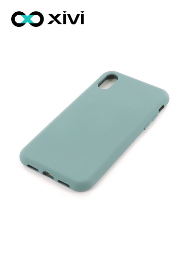 Накладка задняя Xivi для APPLE iPhone X XS, Silicon Case, силикон, матовая, №56, цвет зелёный 3