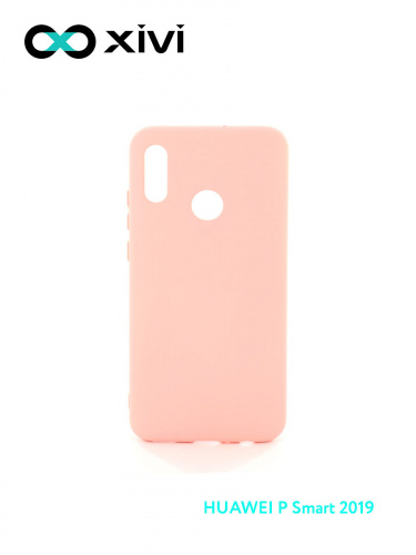 Накладка задняя Xivi для HUAWEI P Smart (2019), Silicon Case, силикон, матовая, №30, цвет розовый 1