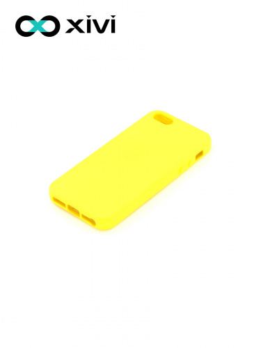 Накладка задняя Xivi для APPLE iPhone 5 5S SE, Silicon Case, силикон, матовая, №41, цвет жёлтый 3