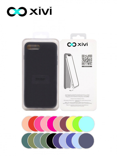 Накладка задняя Xivi для APPLE iPhone 7 8 Plus, Silicon Case, силикон, матовая, №1, цвет чёрный 5