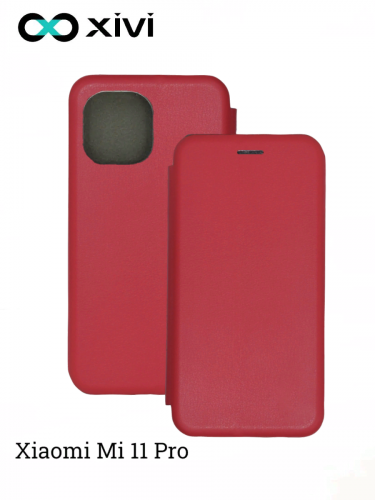 Чехол-книжка Xivi для XIAOMI MI 11 Pro, Fashion Case, на магните, экокожа, цвет красный 6