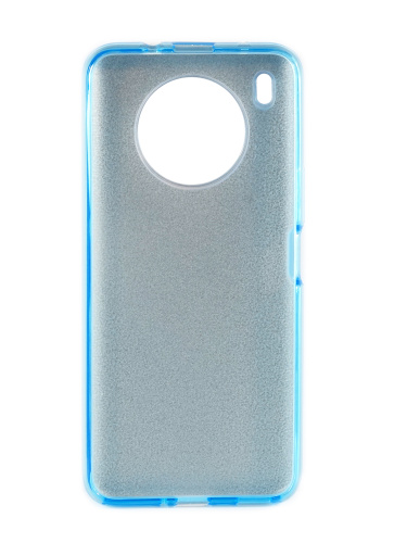 Накладка задняя для HUAWEI Honor 50 Lite 4G, силикон, блёстки, цвет: голубой