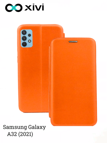 Чехол-книжка Xivi для SAMSUNG  Galaxy A32 (2021), Fashion Case, на магните, экокожа, цвет оранжевый 1