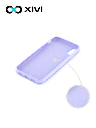 Накладка задняя Xivi для APPLE iPhone X XS, Silicon Case, силикон, матовая, №11, цвет лавандовый 2