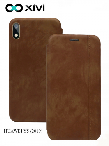 Чехол-книжка Xivi для HUAWEI Y5 (2019)8S, Premium, вертикальный шов, на магните, экокожа, цвет хаки 1