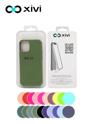 Накладка задняя Xivi для APPLE iPhone 12 5.4, Silicon Case, силикон, матовая, №57, цвет зелёный 5