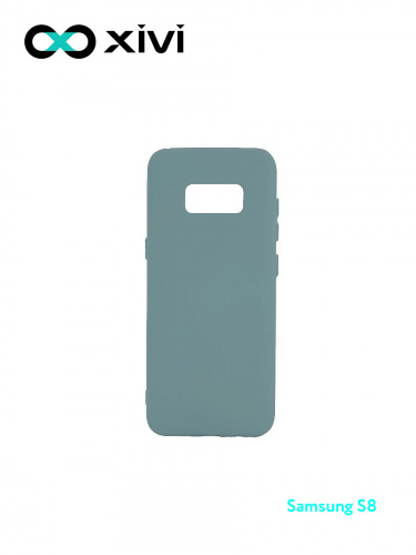 Накладка задняя Xivi для SAMSUNG Galaxy S8, Silicon Case, силикон, матовая, №56, цвет зелёный 1