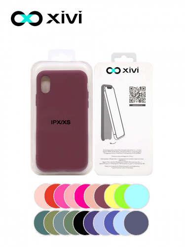 Накладка задняя Xivi для APPLE iPhone X XS, Silicon Case, силикон, матовая, №73, цвет винный 5