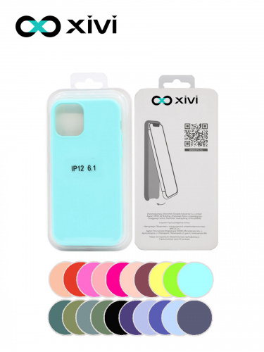 Накладка задняя Xivi для APPLE iPhone 12 6.1 6.1 Pro, Silicon Case, силикон, матовая, №8, цвет голубой 5