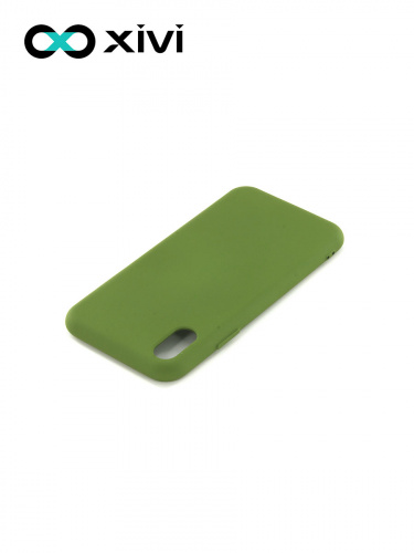 Накладка задняя Xivi для APPLE iPhone X XS, Silicon Case, силикон, матовая, №57, цвет зелёный 4
