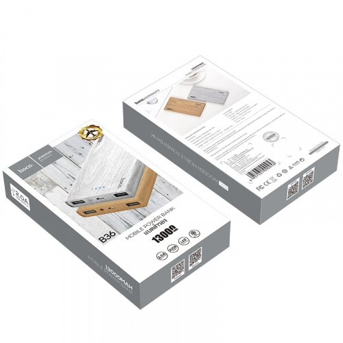 hoco-b36-wooden-mobile-power-bank-13000-mAh-box