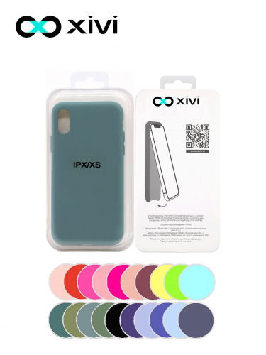 Накладка задняя Xivi для APPLE iPhone X XS, Silicon Case, силикон, матовая, №56, цвет зелёный 5