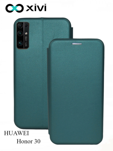 Чехол-книжка Xivi для HUAWEI Honor 30 , Fashion Case, на магните, экокожа, цвет зелёный 1