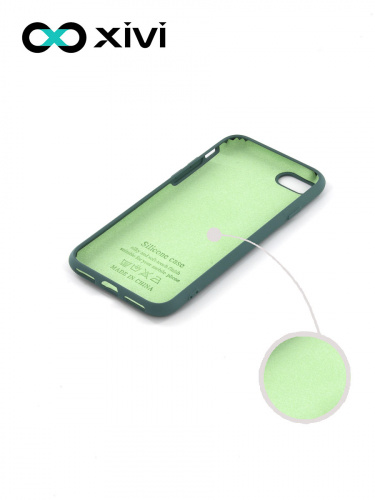 Накладка задняя Xivi для APPLE iPhone 7 8 SE2, Silicon Case, силикон, матовая, №56, цвет зелёный 2